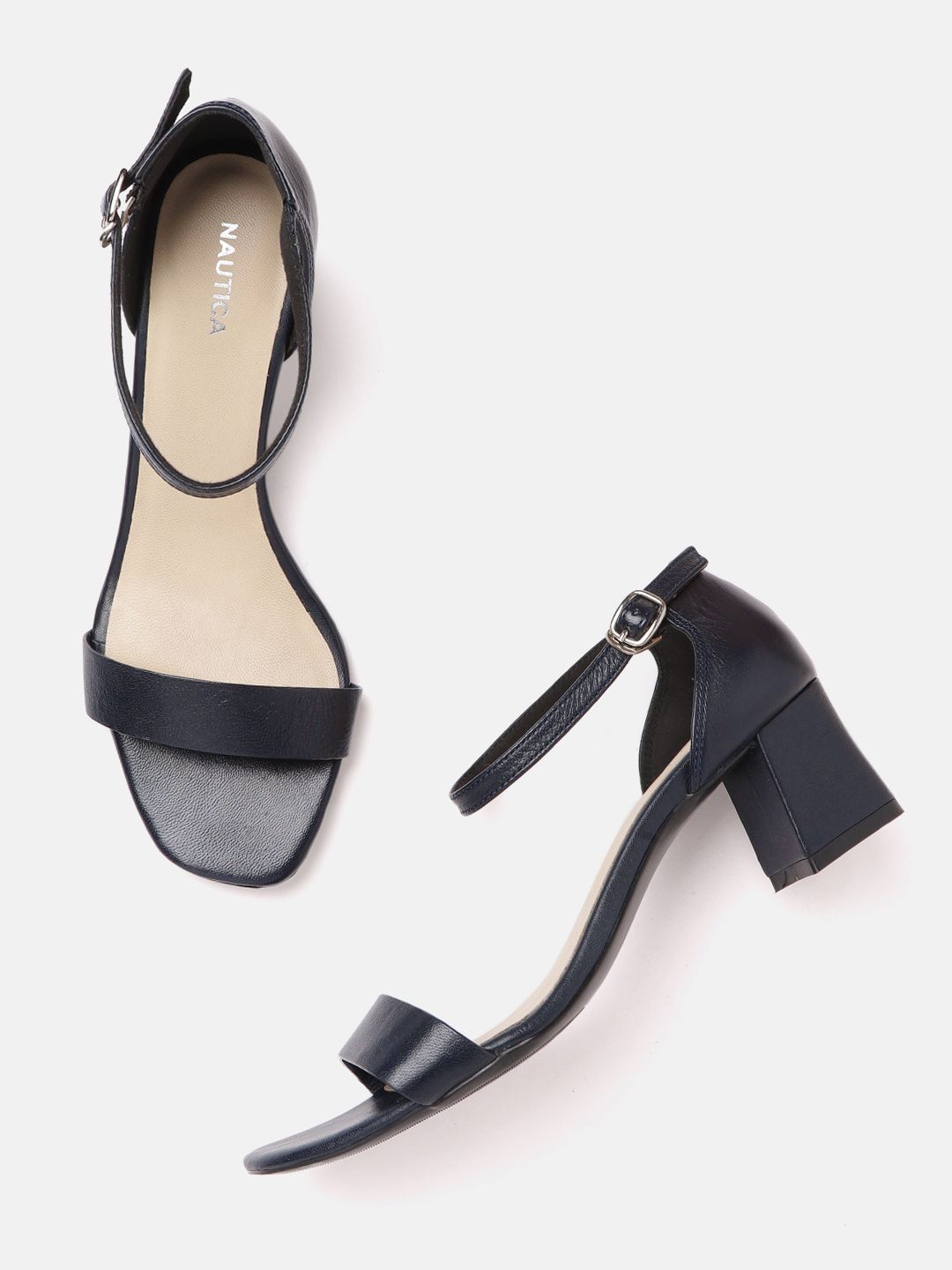 Nautica Navy Blue Solid Block Heels Price in India