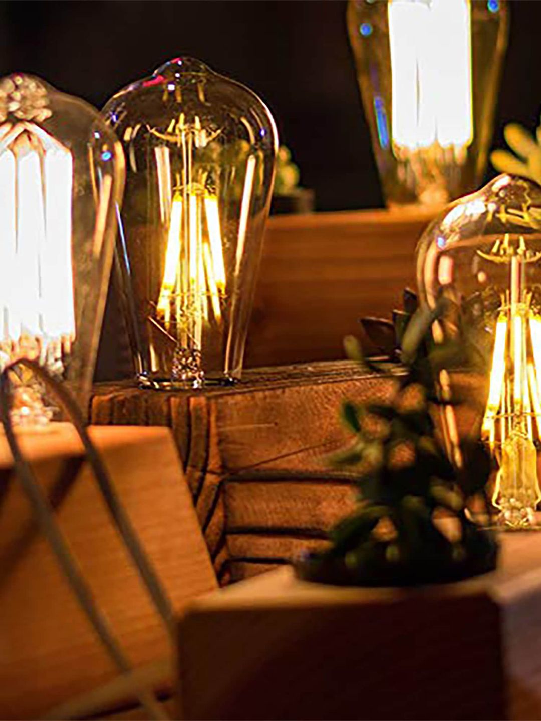 Homesake Set Of 4 Yellow Tungsten Filament Antique Vintage Glass Light Bulbs E27 Price in India