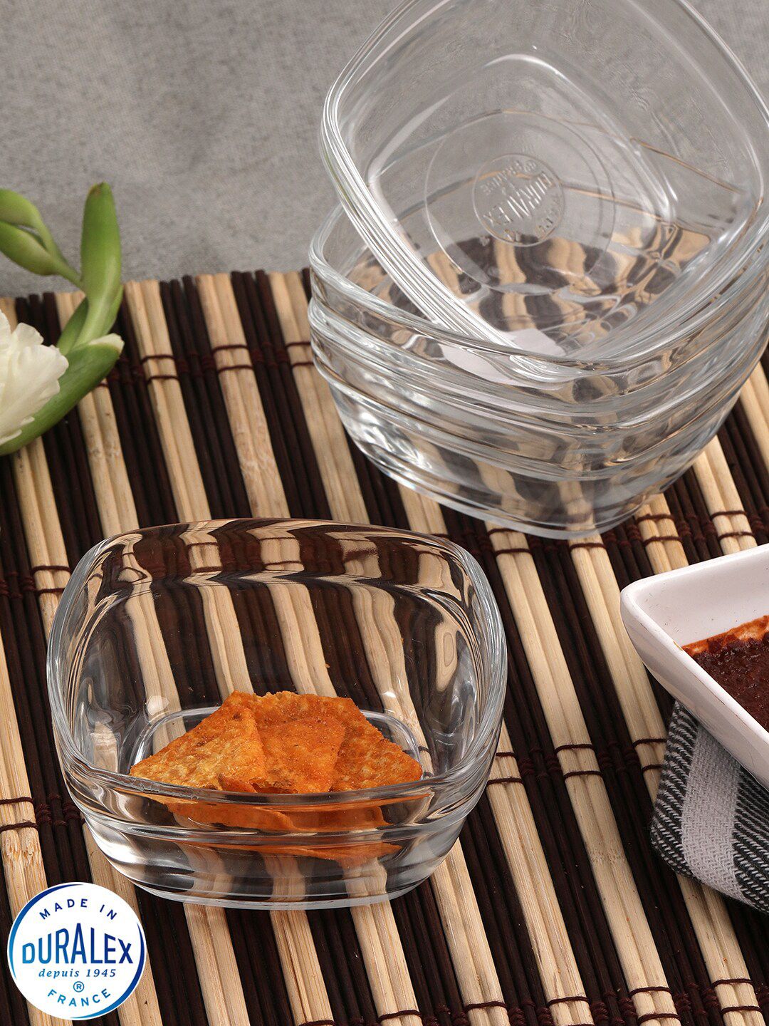 DURALEX Transparent & 6 Pieces Glass Glossy Bowls Price in India