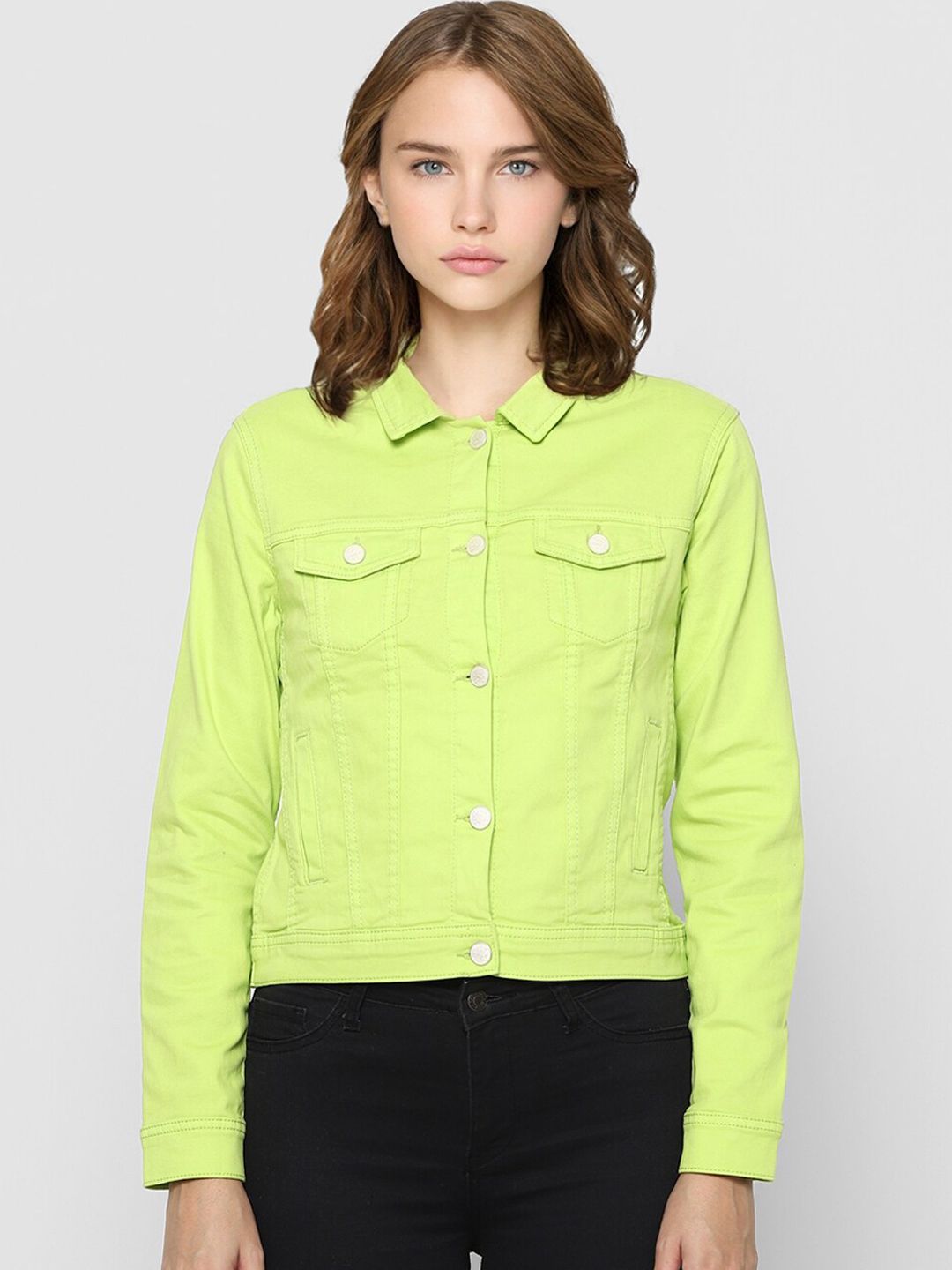 ONLY Women Green Crop Tailored Jacket Price in India