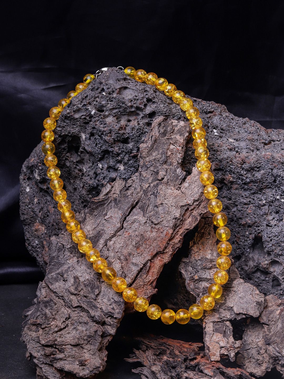 DIVA WALK Yellow Silver-Plated Necklace Price in India