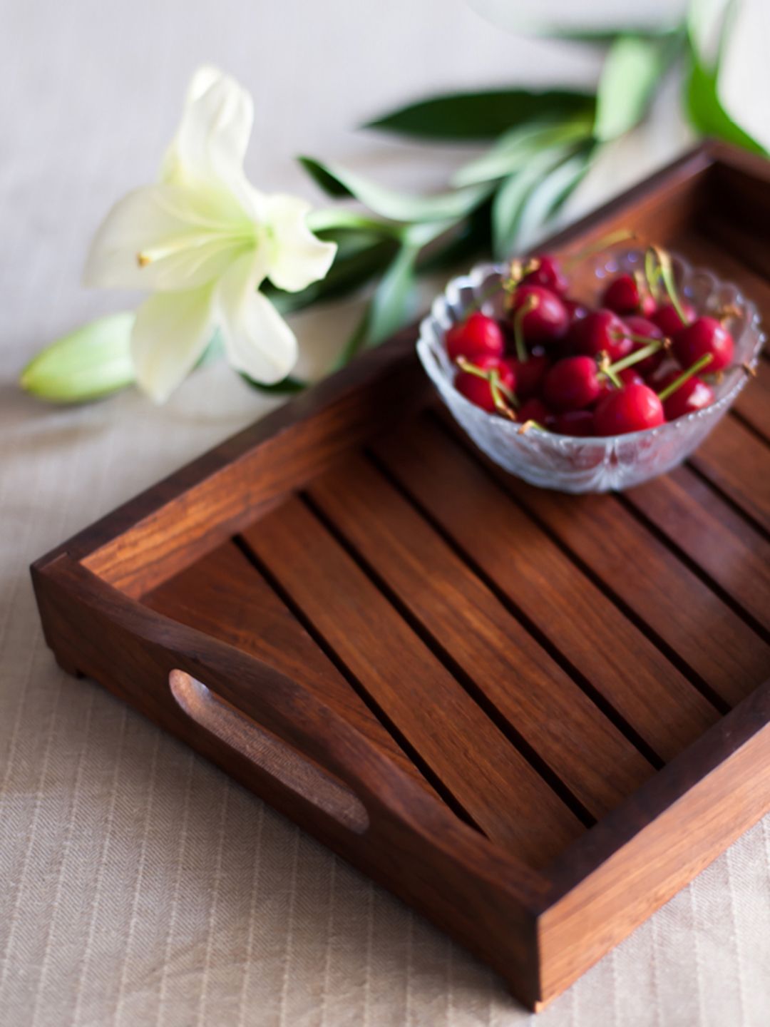 ExclusiveLane Handcrafted Tray In Sheesham Wooden Price in India