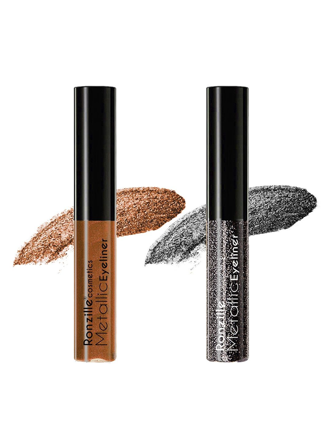 Ronzille Black & Brown Set of 2 Glitter Eyeliner Price in India