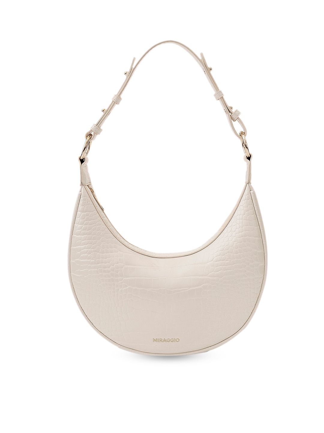 MIRAGGIO White Half Moon Hobo Bag Price in India