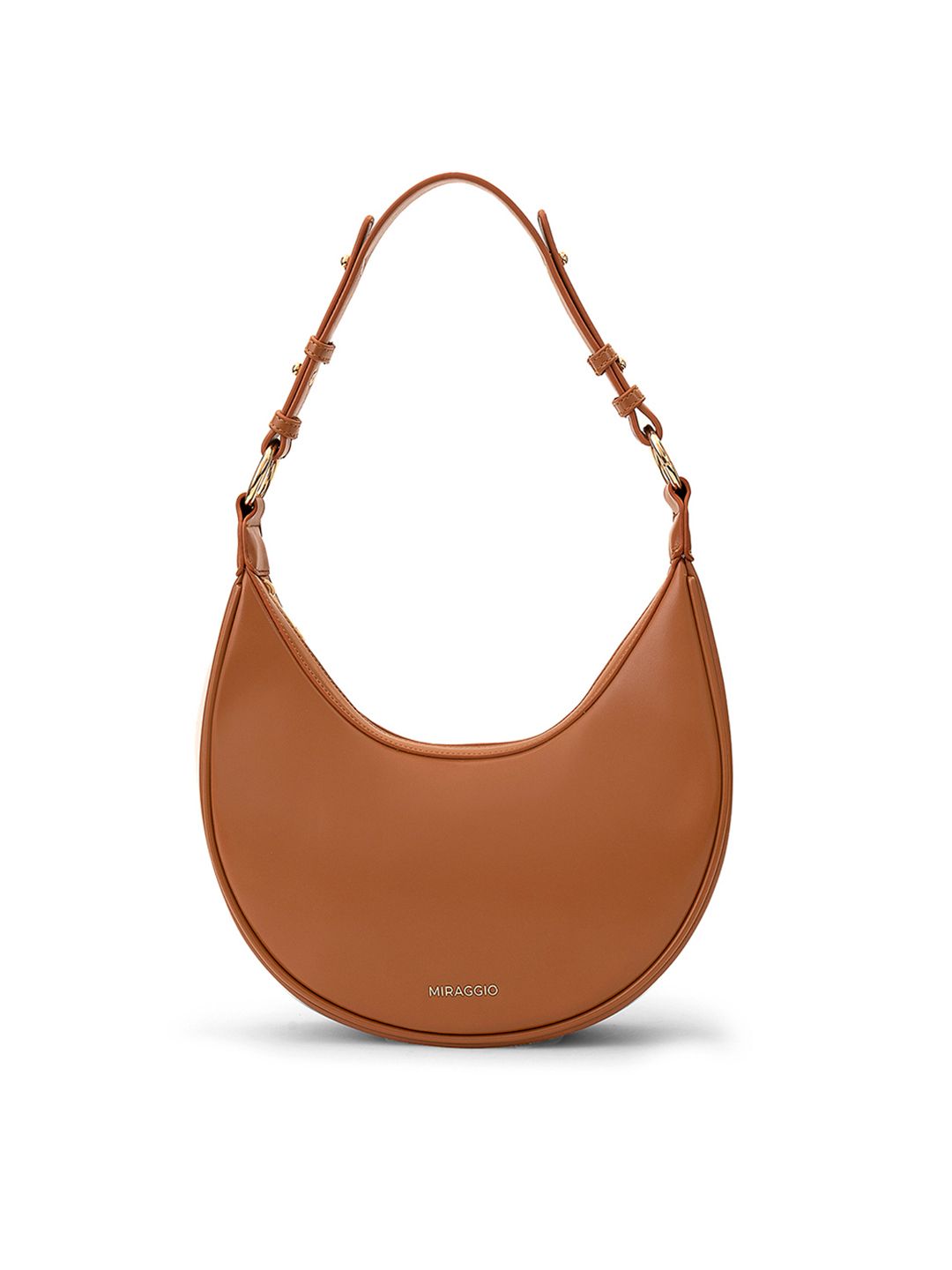 MIRAGGIO Brown Half Moon Shoulder Bag Price in India