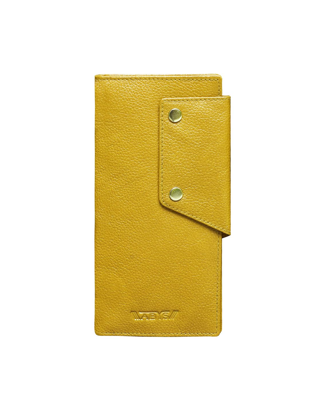 ABYS Unisex Yellow Leather Two Fold Wallet Price in India