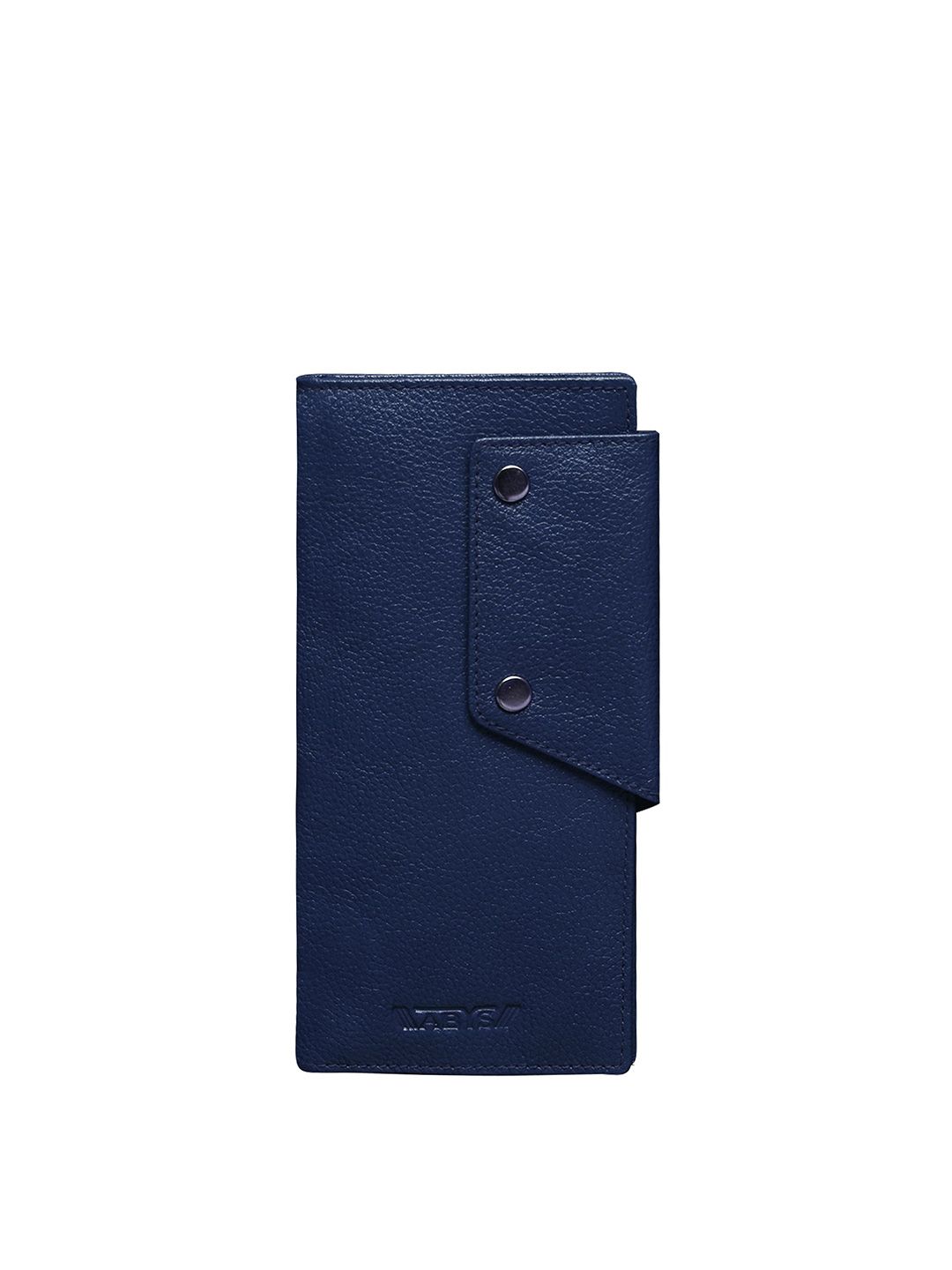 ABYS Unisex Navy Blue Textured Leather Two Fold Wallet Price in India