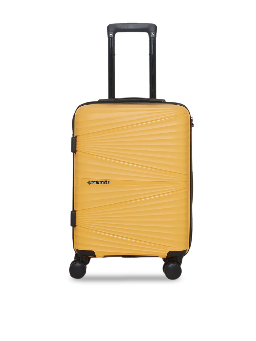 Nasher Miles Yellow Solid Hard-Sided Large Trolley Suitcase Price in India