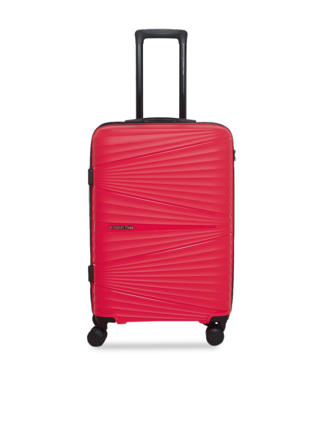Nasher Miles Red Solid Hard-Sided Medium Trolley Suitcase Price in India