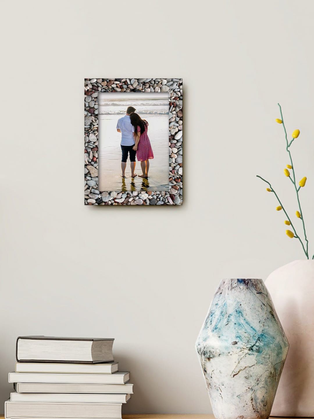 999Store Brown & White Printed Wall Photo Frame Price in India