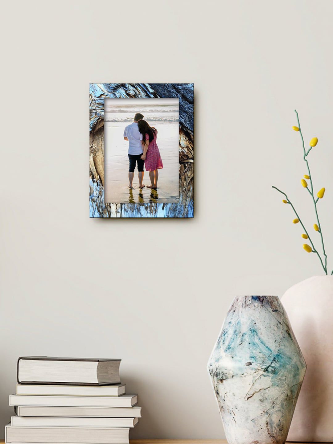999Store Blue & Brown Printed MDF Wall Photo Frame Price in India