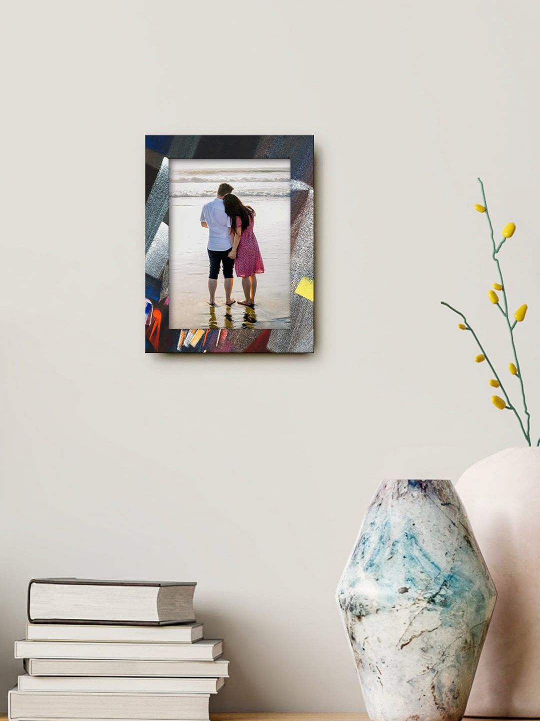 999Store Grey & Black Printed MDF Wall Photo Frame Price in India