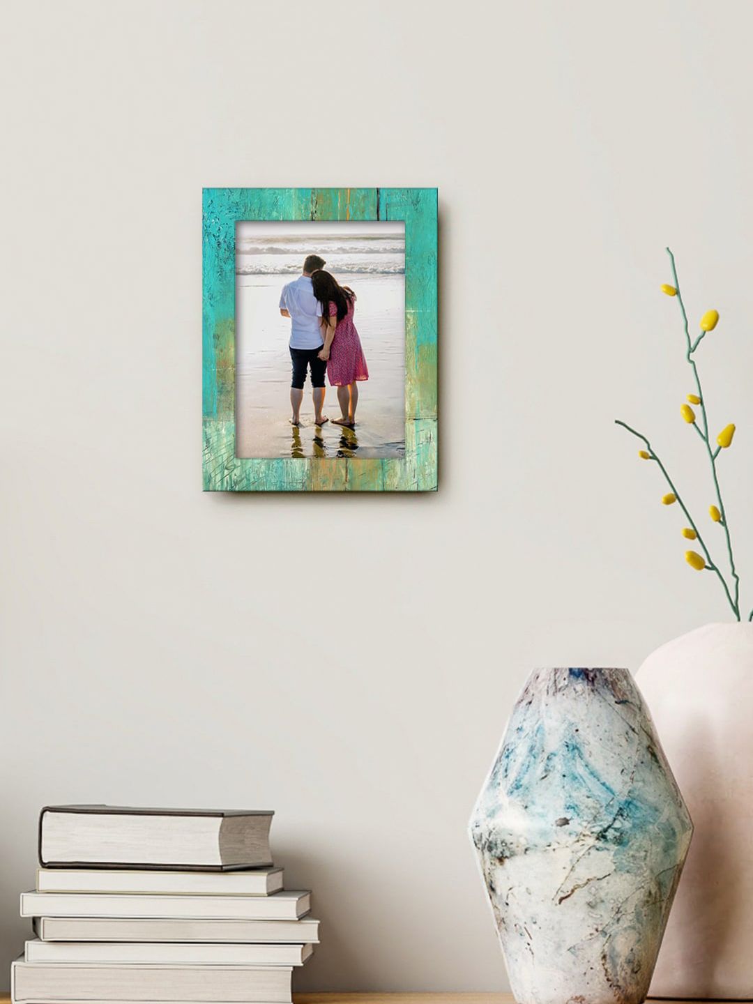 999Store Green & Blue Printed MDF Wall Photo Frame Price in India