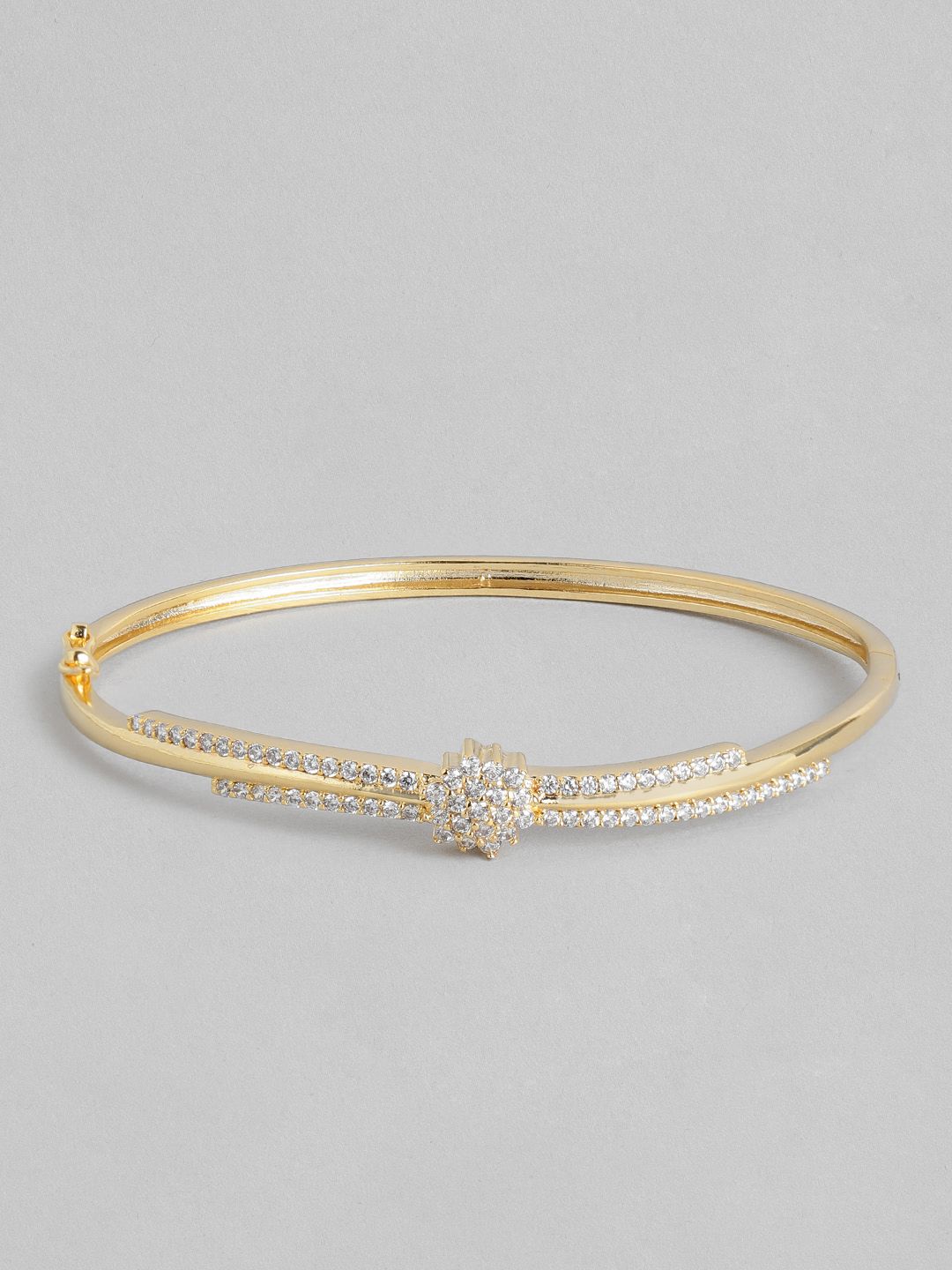 Peora Women Gold-Plated Cubic Zirconia Kada Bracelet Price in India