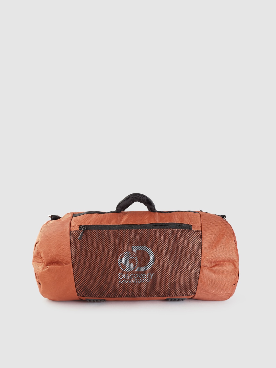 The Roadster Lifestyle Co x Discovery Adventures Unisex Rust Orange Brand Logo Print Duffel Bag Price in India