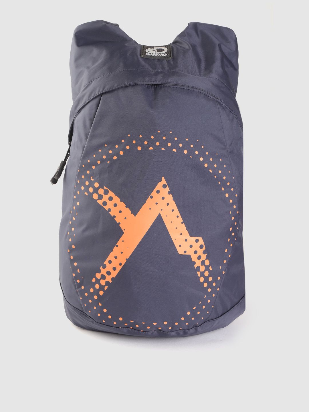 The Roadster Lifestyle Co x Discovery Unisex Navy Blue & Orange Geometric Print Foldable Backpack Price in India