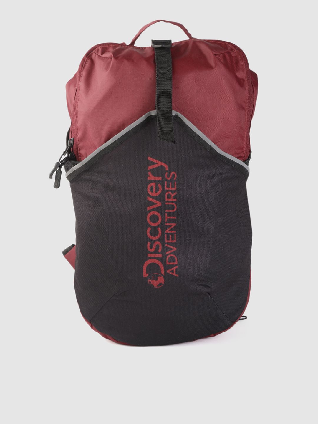 The Roadster Lifestyle Co x Discovery Adventures Unisex Maroon & Black Colourblocked Foldable  Backpack Price in India