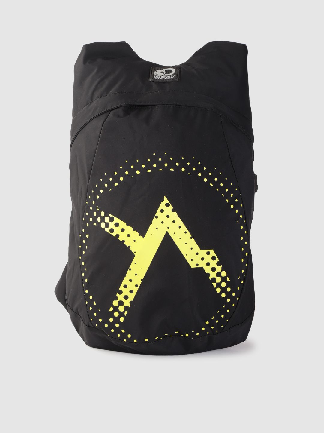 The Roadster Lifestyle Co x Discovery Adventures Unisex Black & Yellow Printed Foldable Backpack Price in India