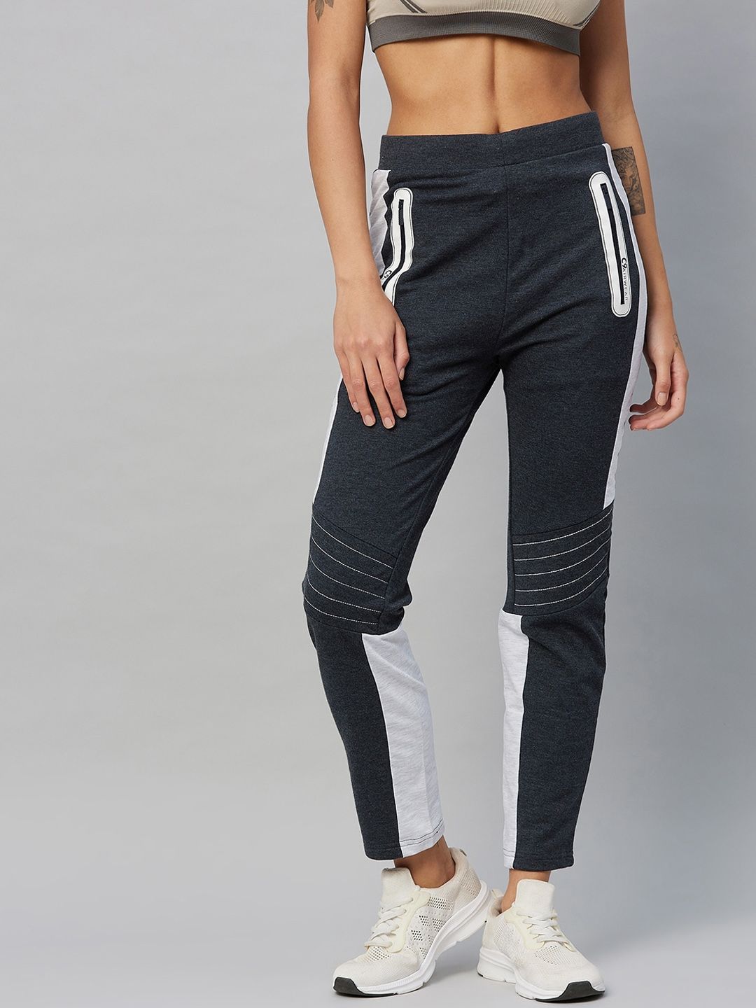 C9 AIRWEAR Women Navy Blue Solid Track Pants Price in India