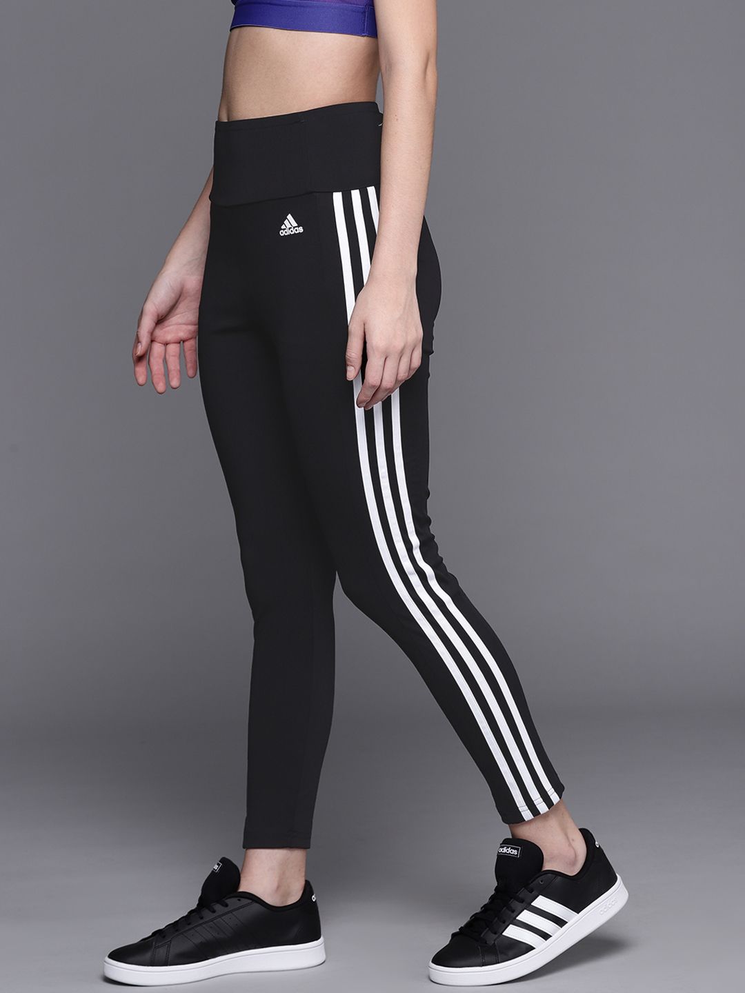 ADIDAS Women Black Solid 3S 78 Training Tights Price in India
