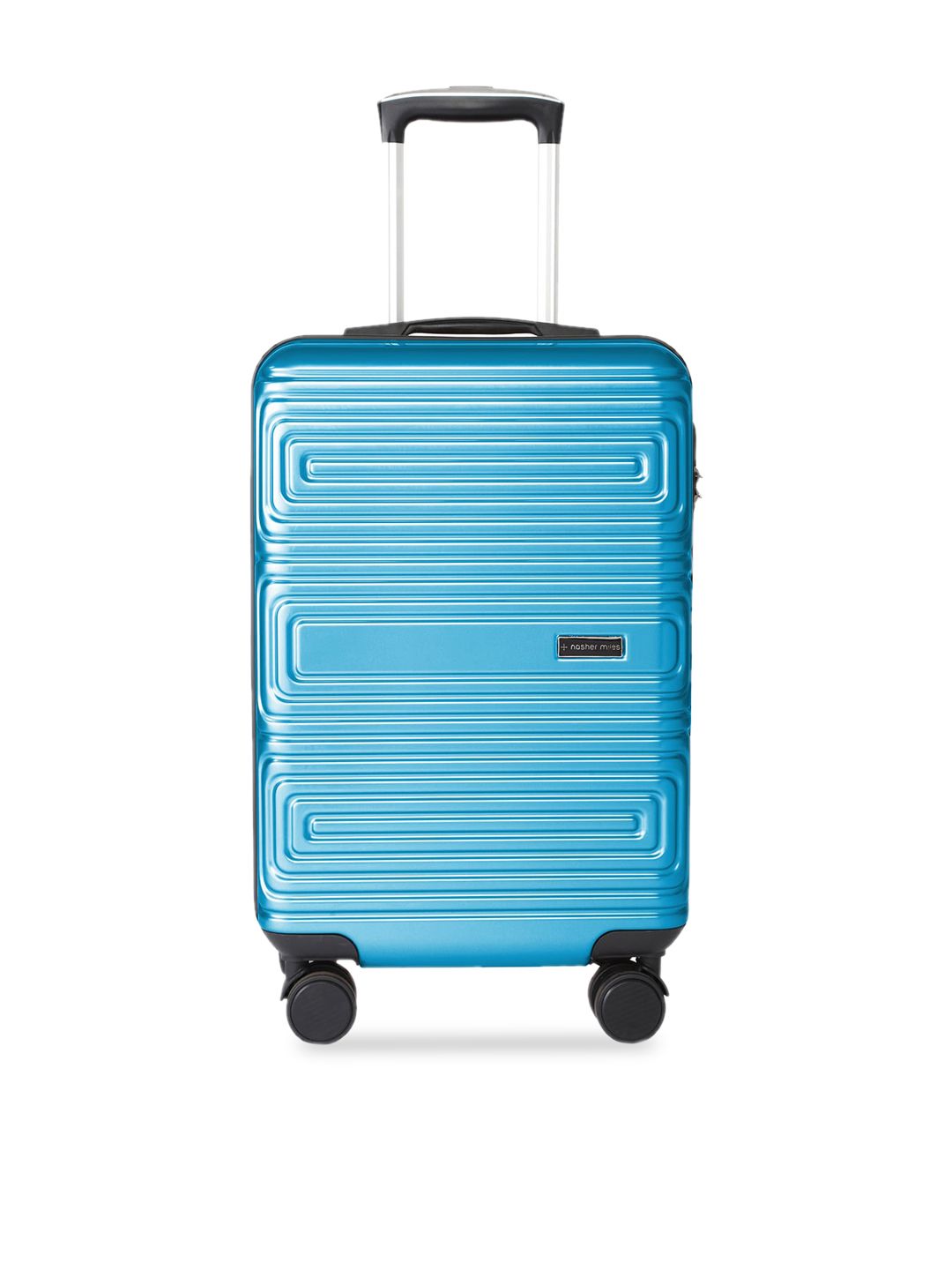 Nasher Miles Blue Textured Hard-Sided Cabin Trolley Bag Price in India