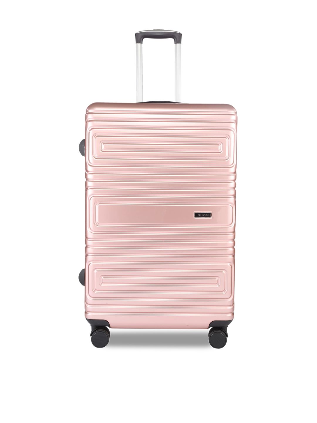 Nasher Miles Pink Textured Hard-Sided Large Trolley Bag Price in India