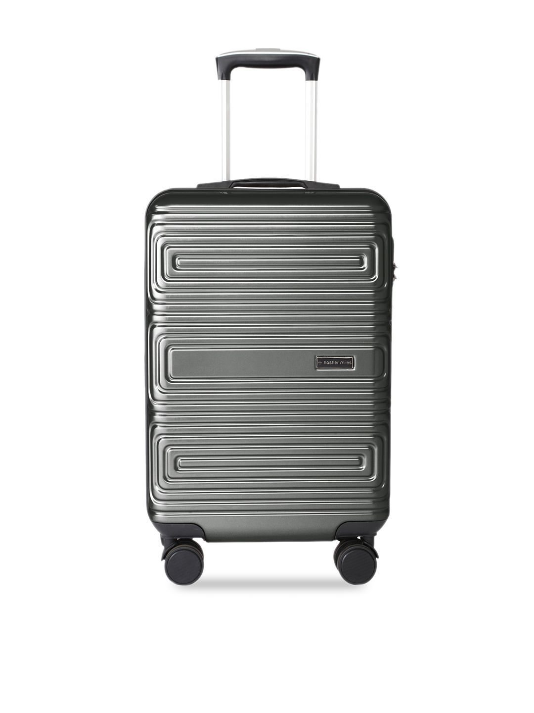 Nasher Miles Grey Textured Hard-Sided Cabin Trolley Bag Price in India