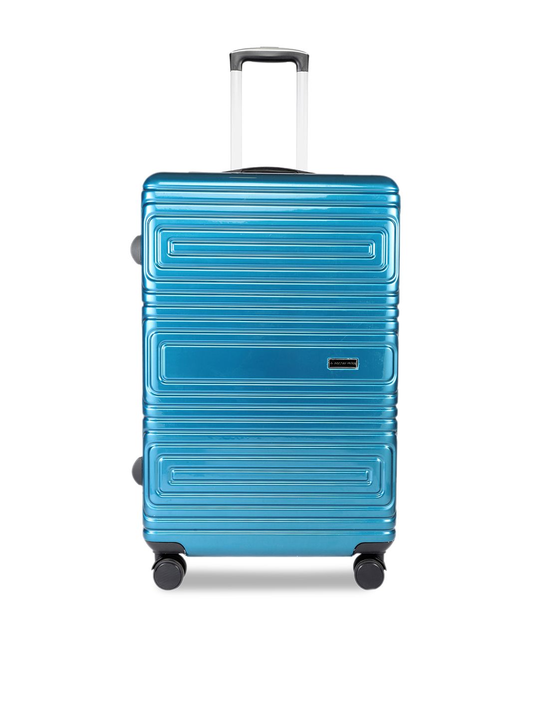 Nasher Miles Blue Textured Hard-Sided Large Trolley Suitcase Price in India