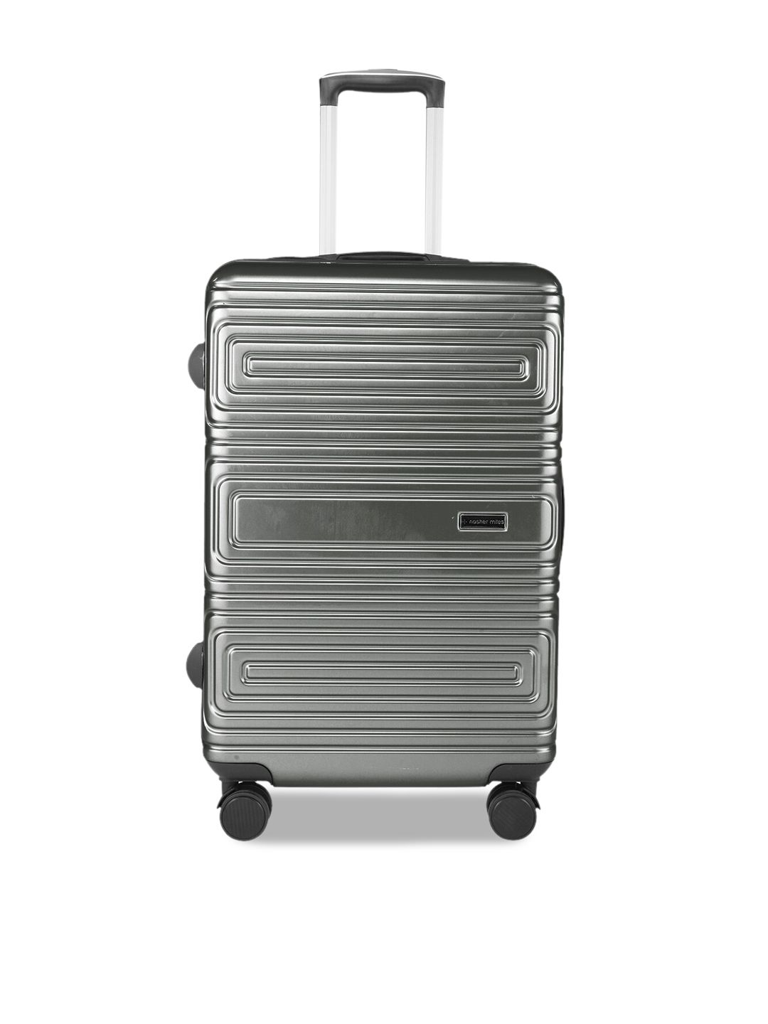Nasher Miles Grey Solid Hard-Sided Large Trolley Suitcase Price in India