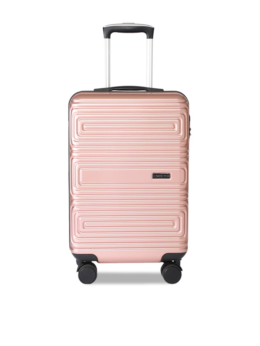 Nasher Miles Pink Textured Hard-Sided Cabin Trolley Bag Price in India