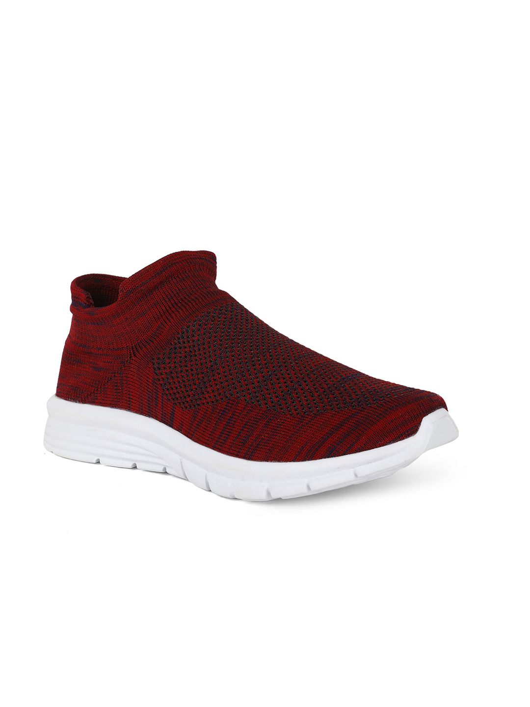 Khadims Men Maroon Textile Walking Non-Marking Slip On Shoes