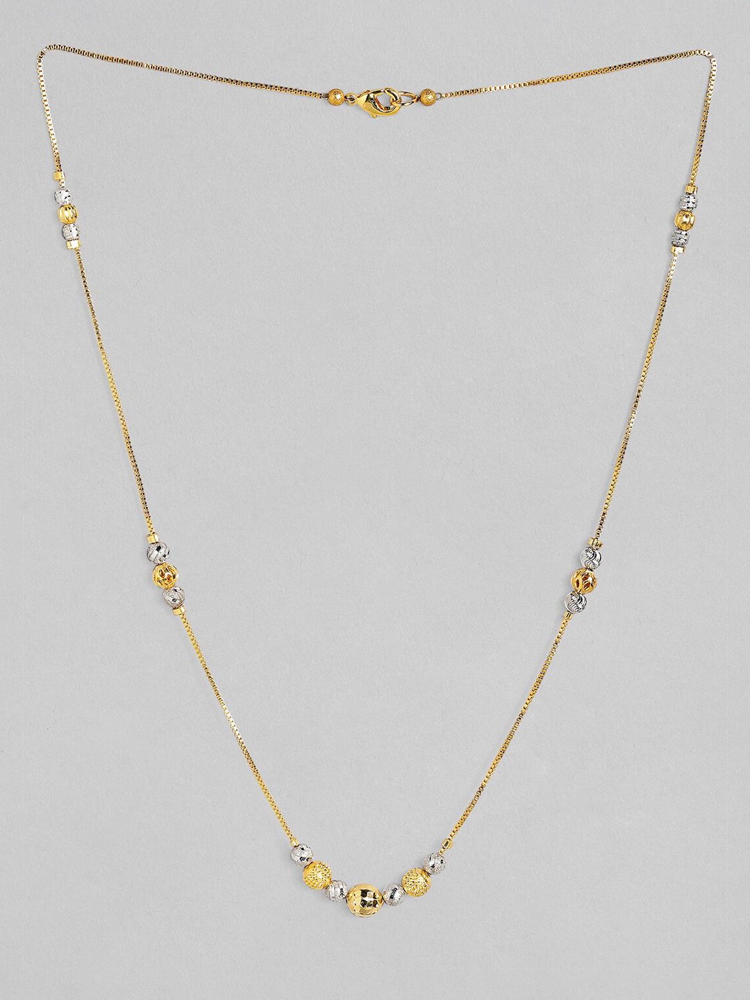 Rubans Gold-Toned & Silver-Toned Gold-Plated Beaded Necklace Price in India