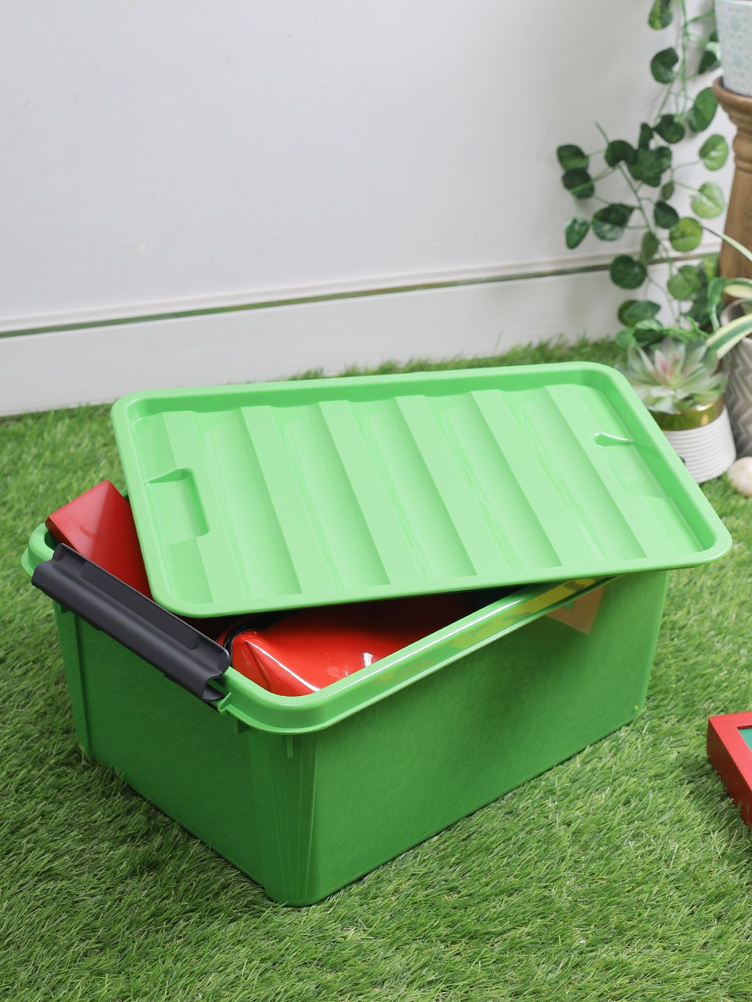 Lock & Lock Green Solid Easy Clip Plastic Storage Box Price in India