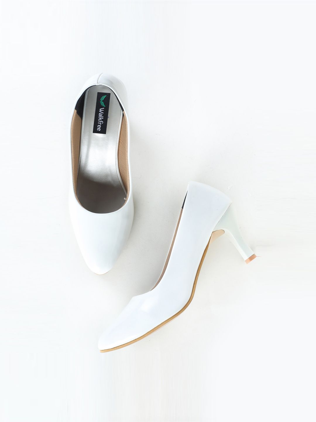 Walkfree Women White Kitten Heels Price in India