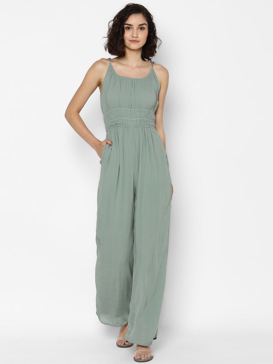 AMERICAN EAGLE OUTFITTERS Green Basic Jumpsuit Price in India