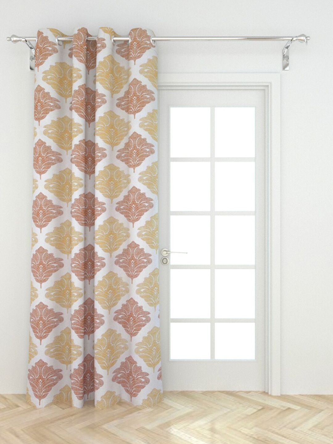 Home Centre Beige & White Floral Door Curtain Price in India