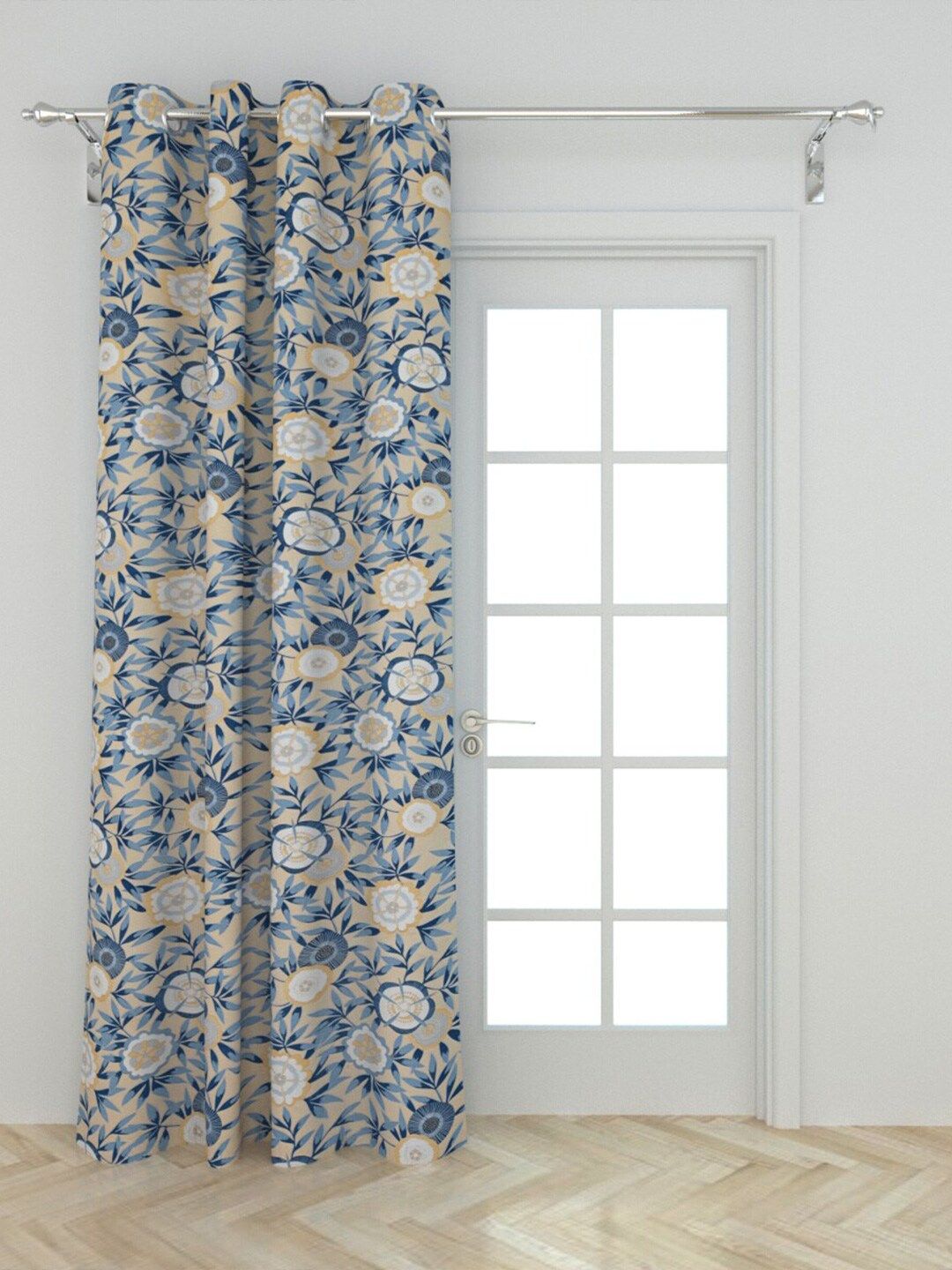 Home Centre Blue & Beige Saddle Printed Door Curtain Price in India