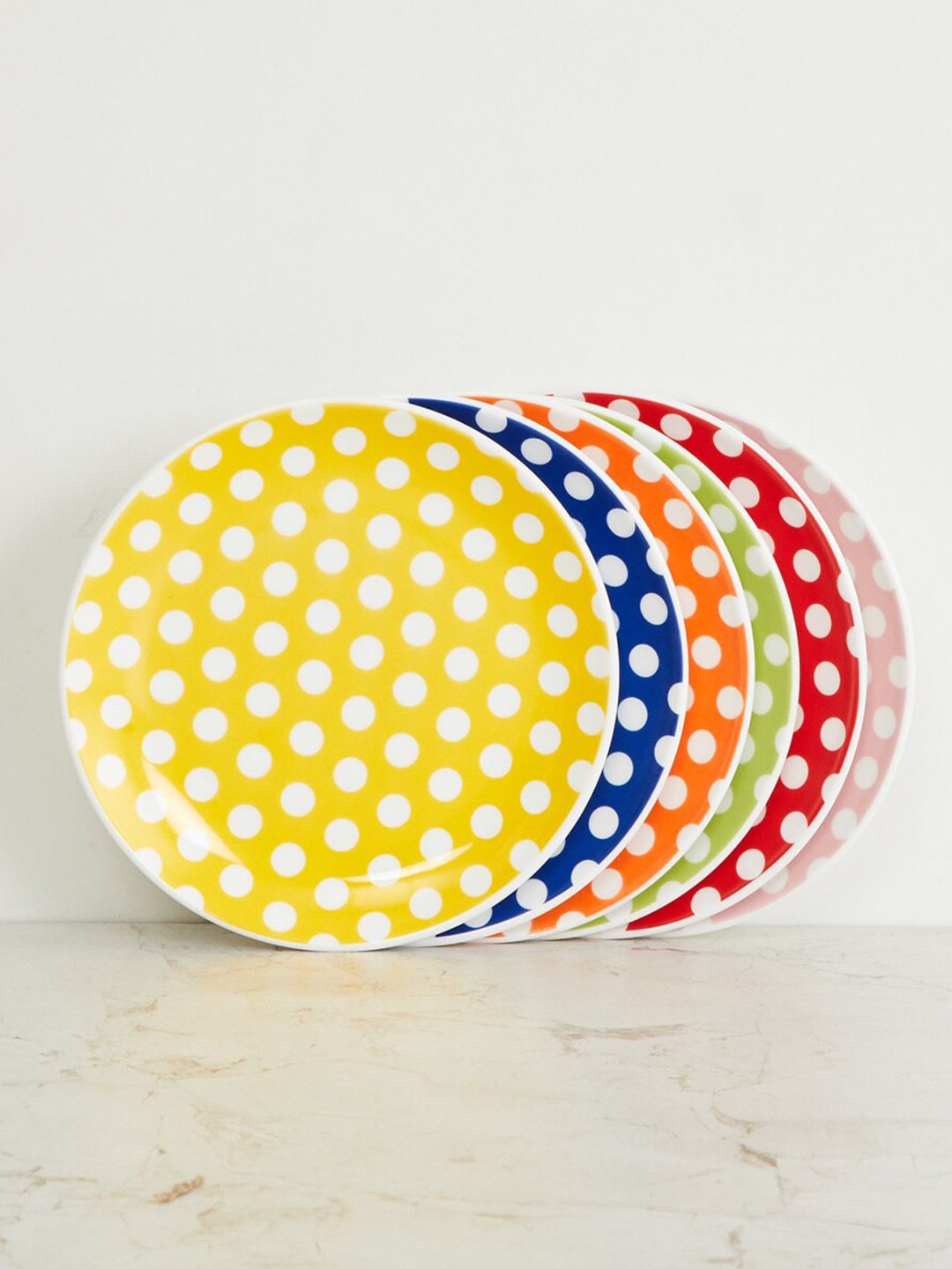 Home Centre Yellow & Blue 6 Pieces Printed Bone China Glossy Plates Price in India