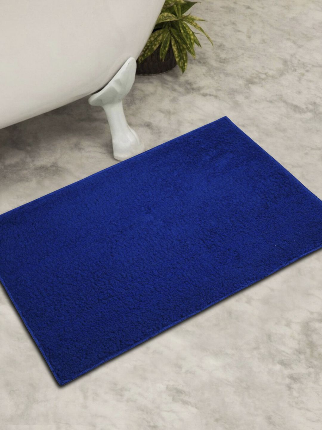 Home Centre Set Of 2 Blue & White Rectangular Floor Mat Price in India