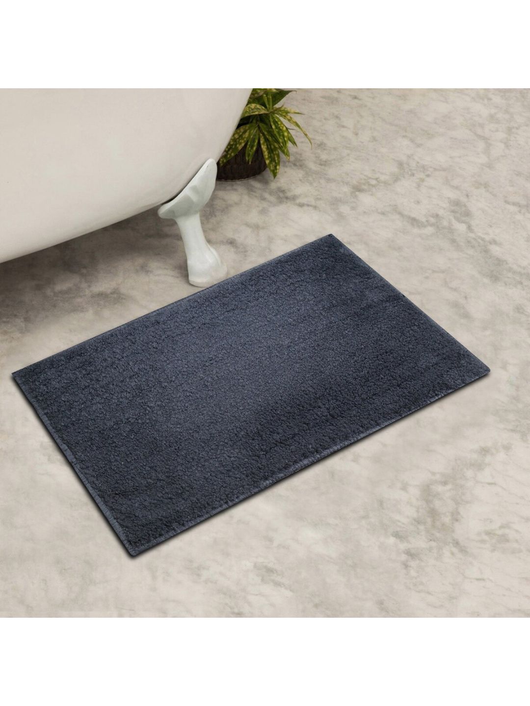 Home Centre Blue Textured Bath Mat