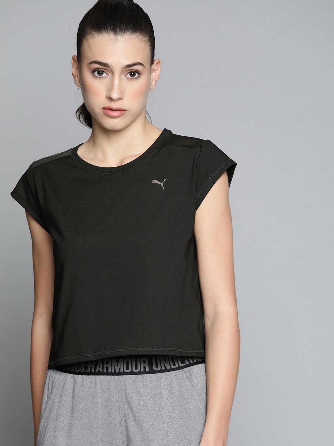Puma Women Black Untamed Training Relaxed T-shirt Price in India