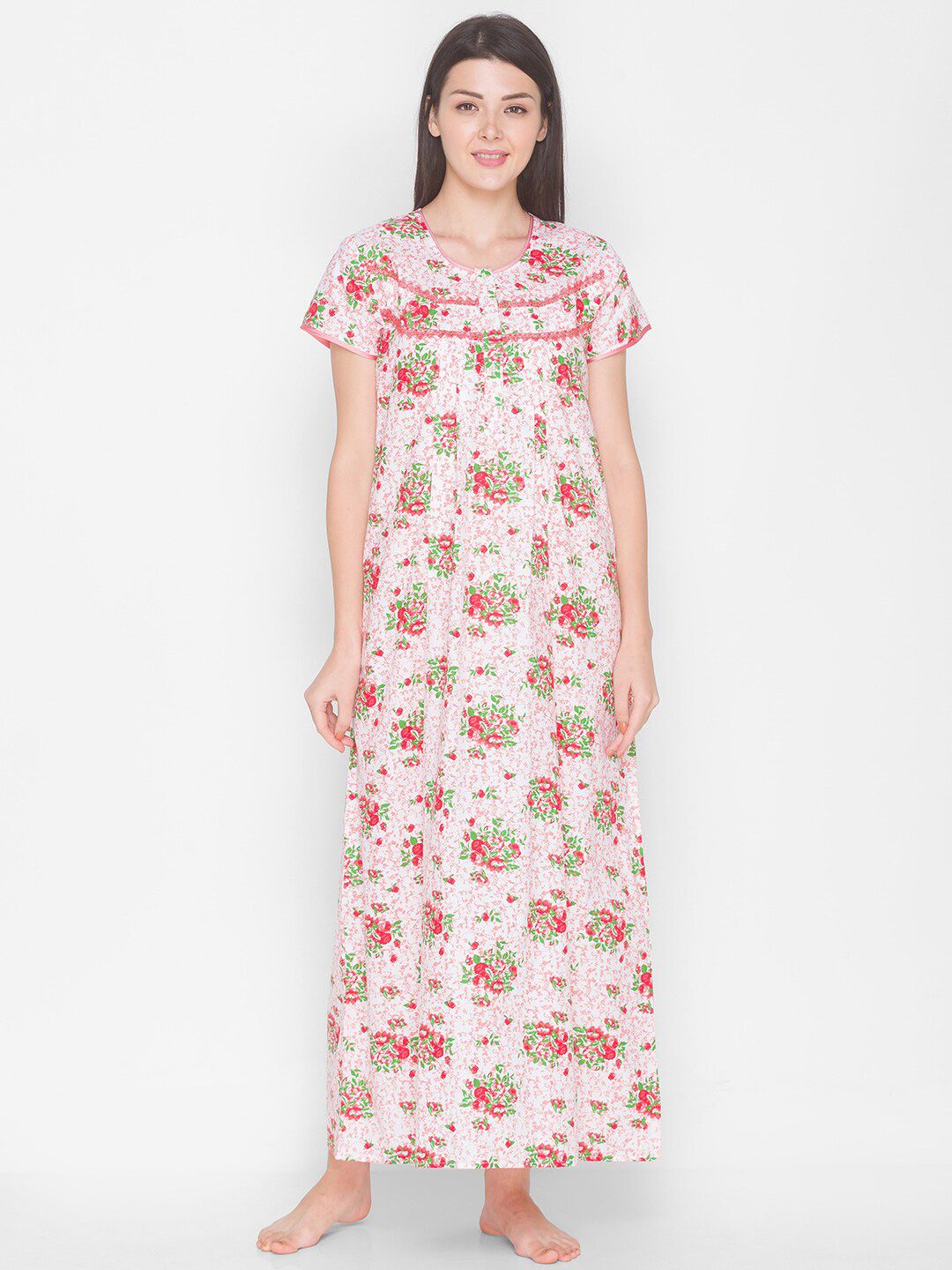 AV2 Orange Printed Maxi Nightdress