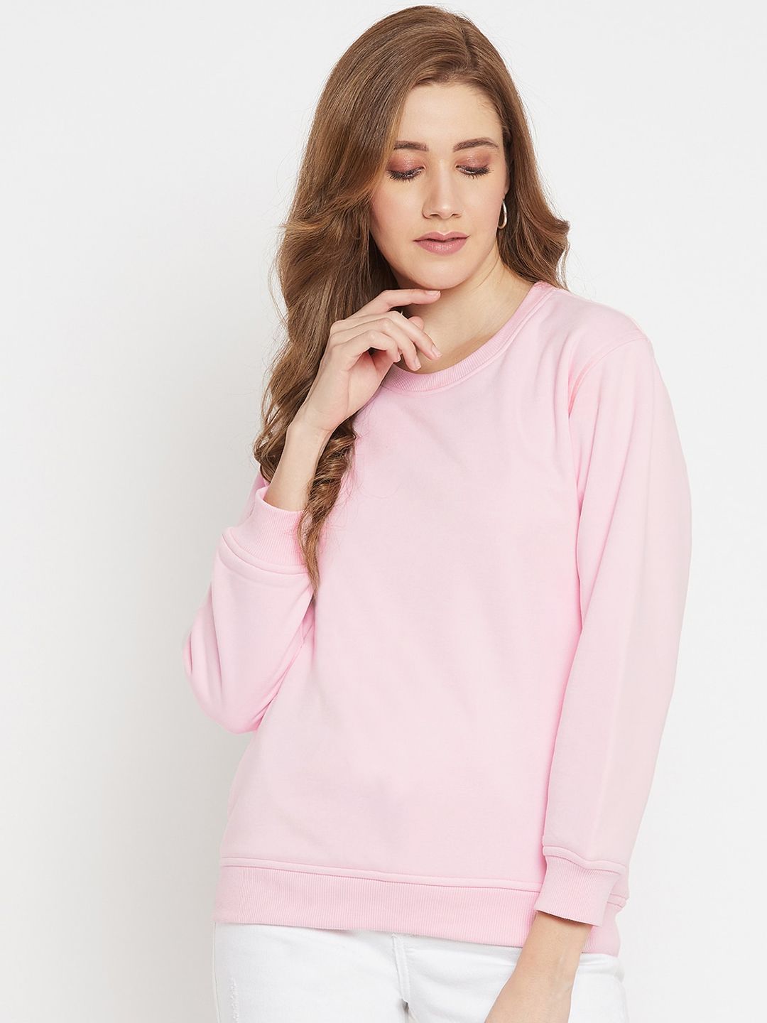 AGIL ATHLETICA Women Pink Fleece Sweatshirt Price in India