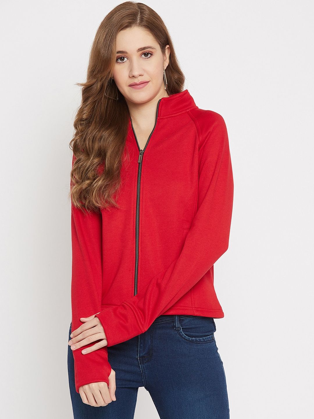 AGIL ATHLETICA Women Red Geometric Lightweight Tailored Jacket Price in India