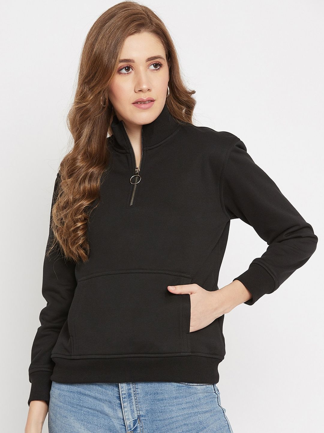 AGIL ATHLETICA Women Black Lightweight Bomber Jacket Price in India