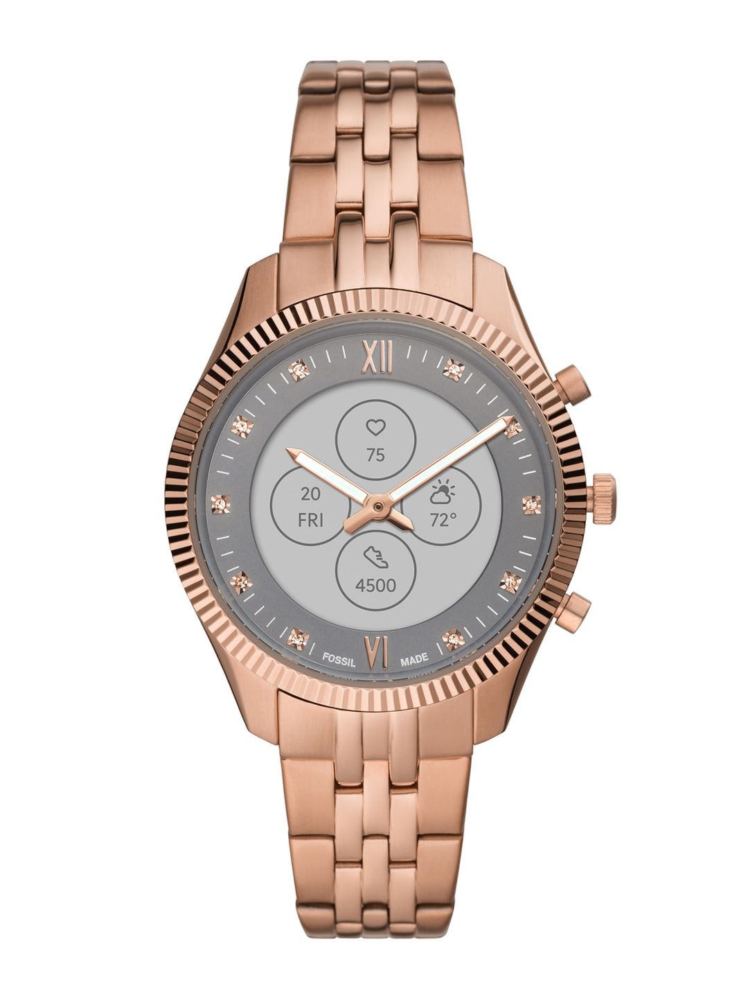 Fossil Women Rose Gold-Toned Scarlette Hybrid HR Smartwatch FTW7043 Price in India