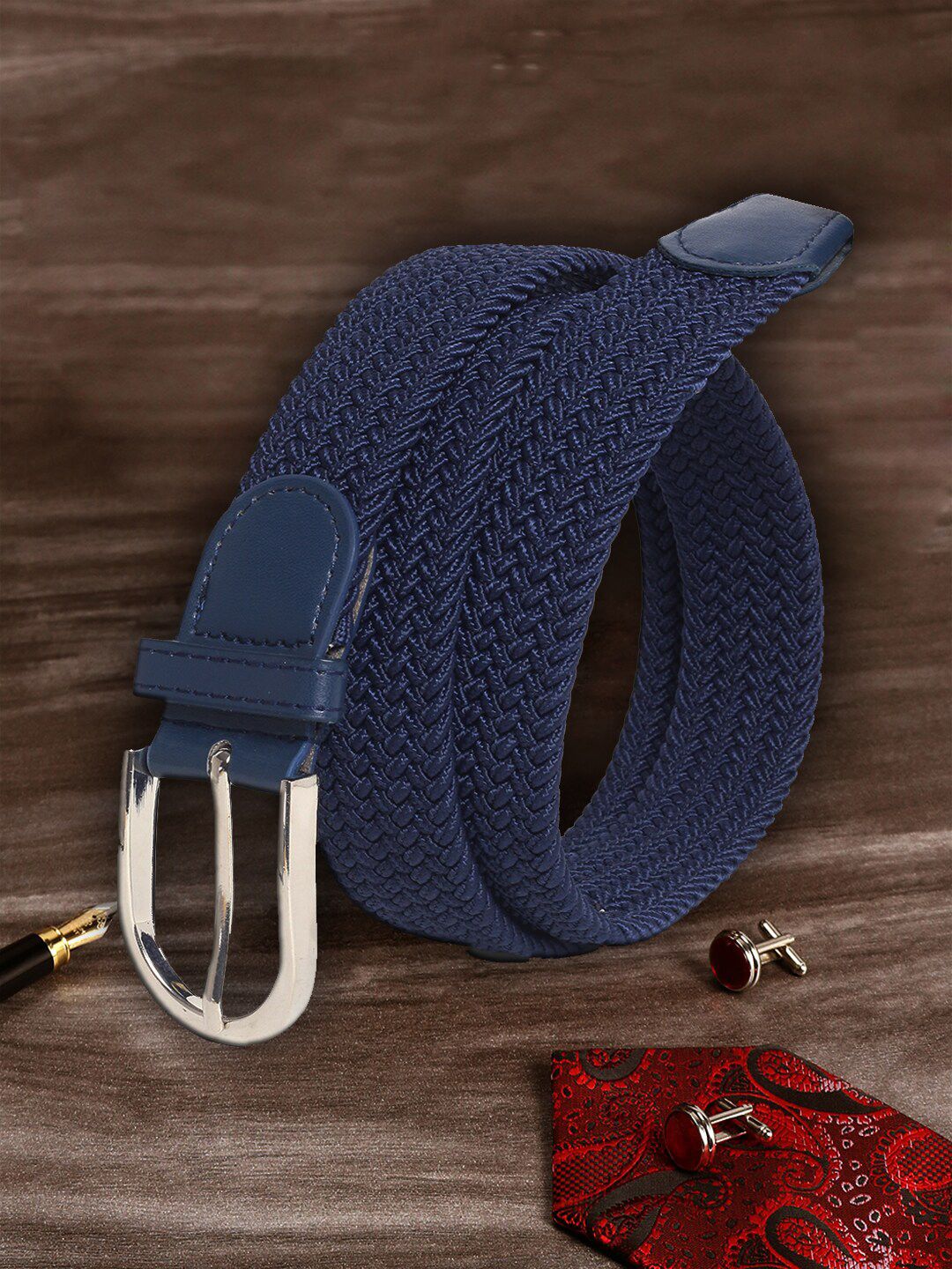 MUTAQINOTI Unisex Blue Braided Belt Price in India