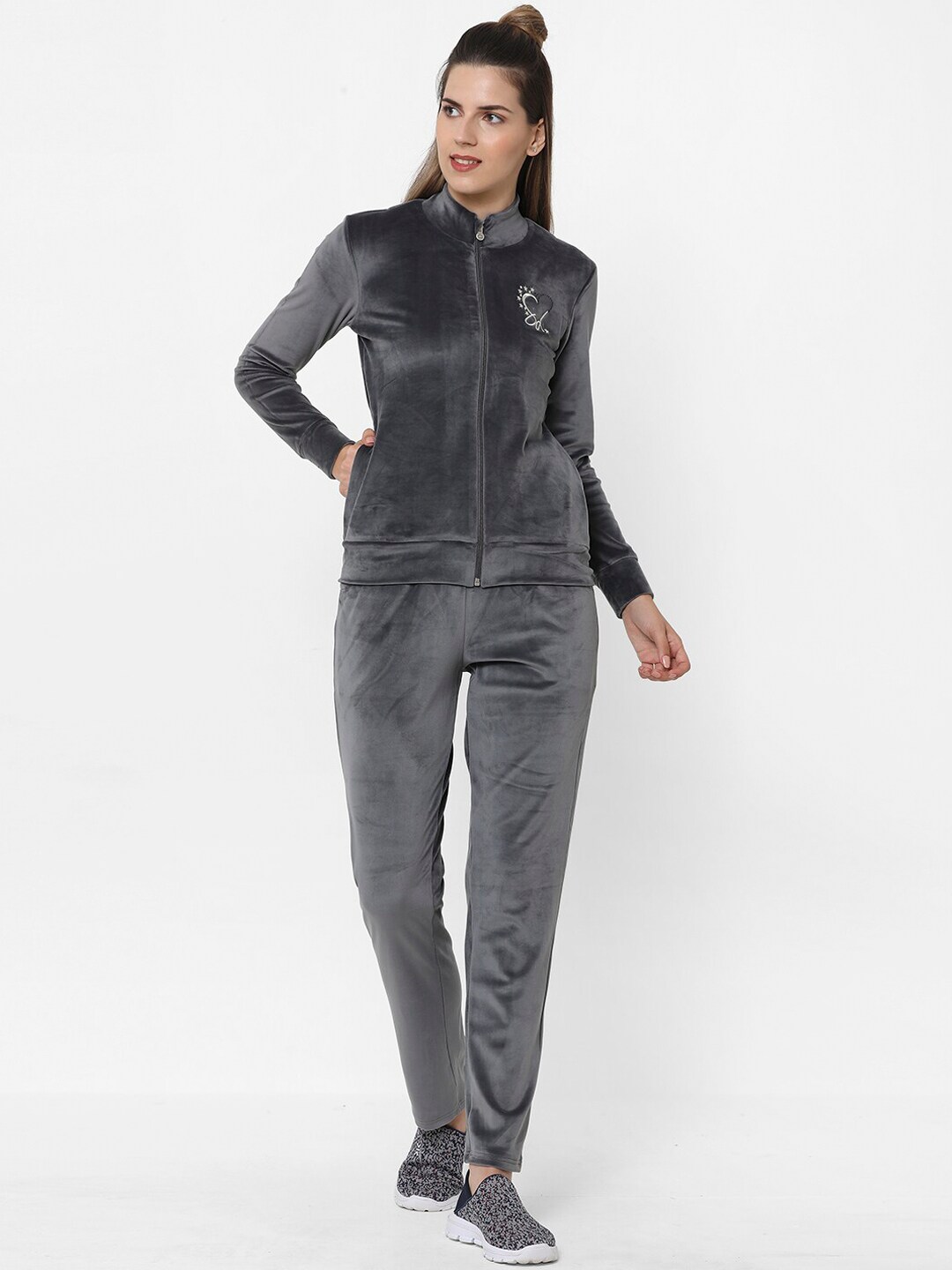Sweet Dreams Women Grey Solid Track Suit Price in India