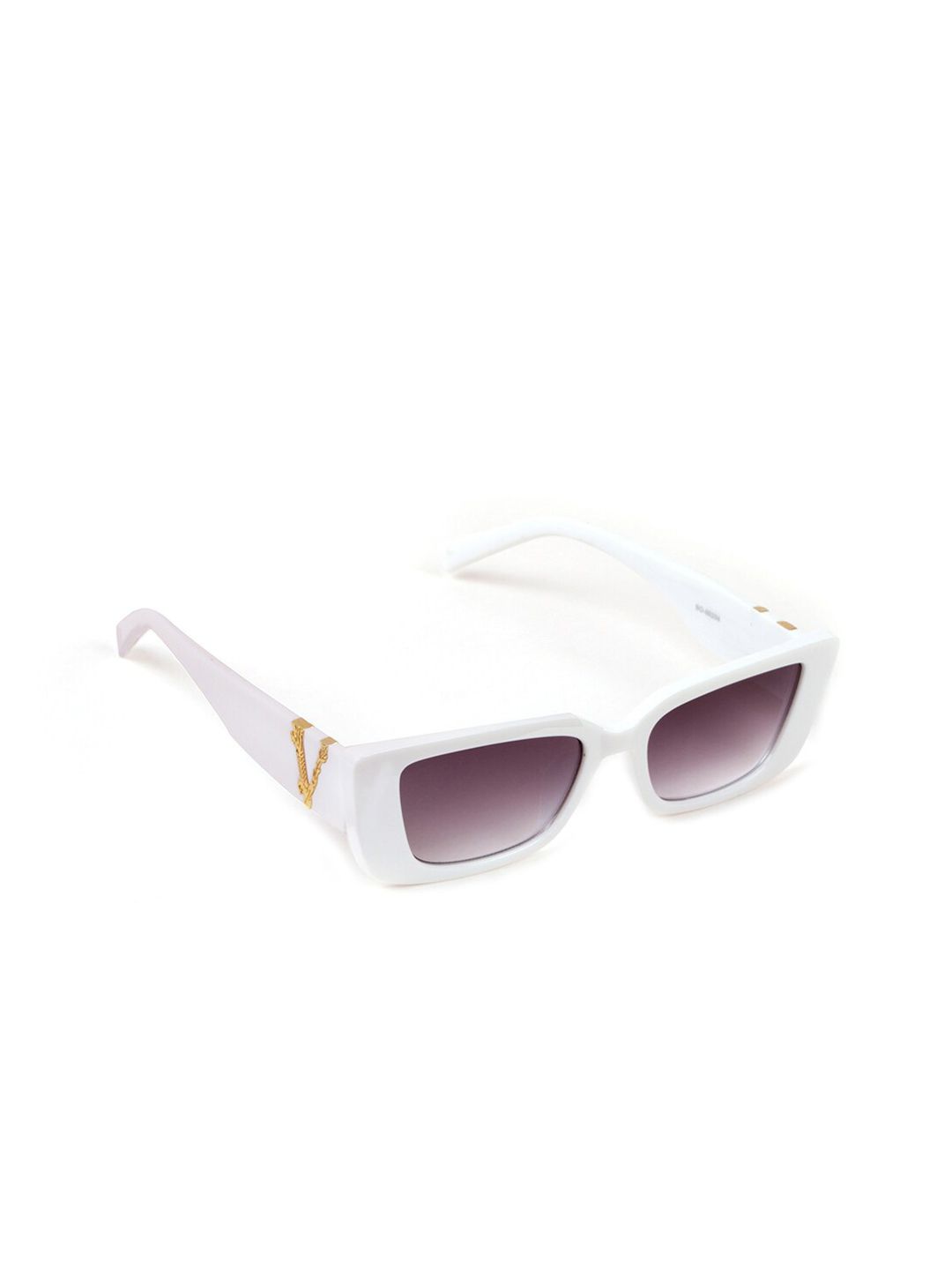 FUZOKU Unisex Brown Lens & White Rectangle Sunglasses FZKSS2020SG0281 Price in India