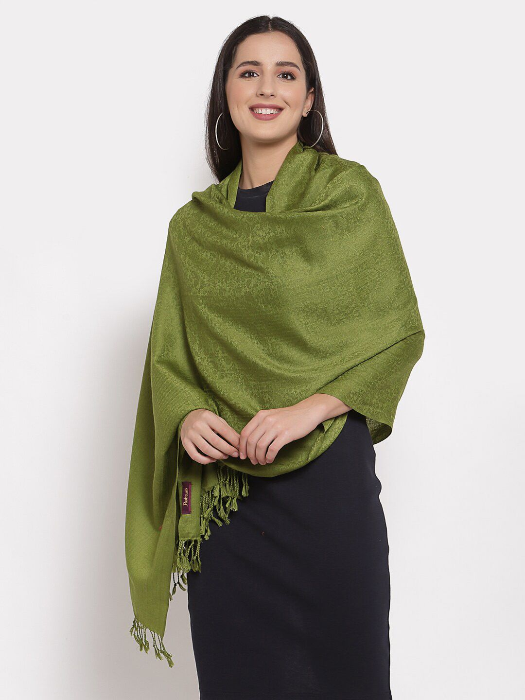 Pashtush Women Green Woven Design Stole Price in India